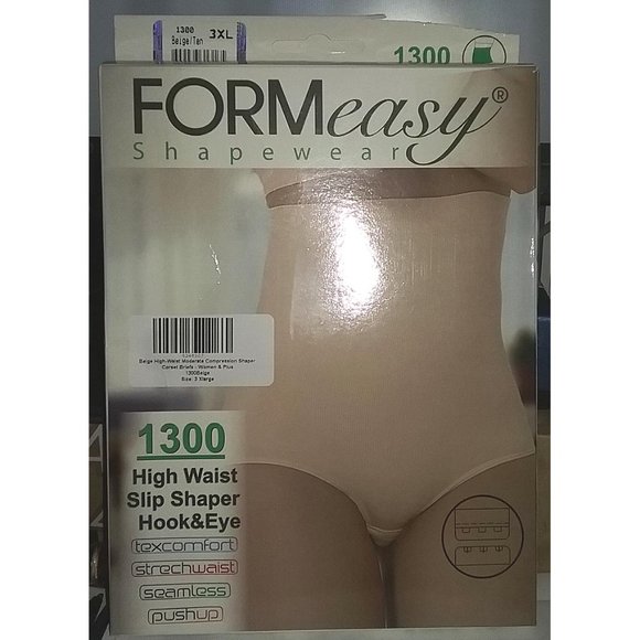Beige High-Waist Moderate Compression Shaper 3X - Picture 5 of 5